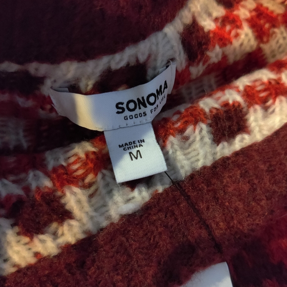 Sonoma Red and Pink Patterned Pullover Sweater - Picture 3 of 4